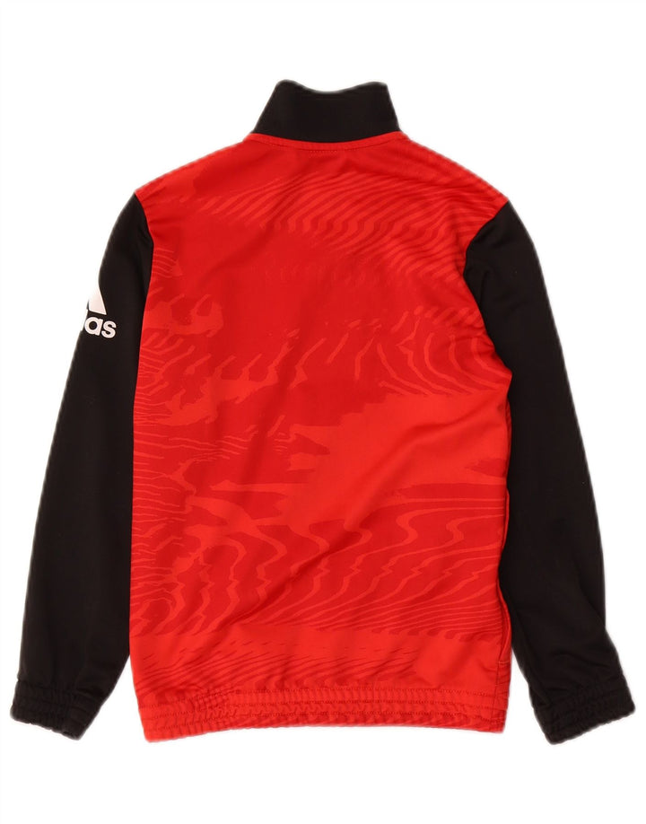 Γραφική φόρμα ADIDAS Boys Top Jacket 7-8 Years Red Colourblock