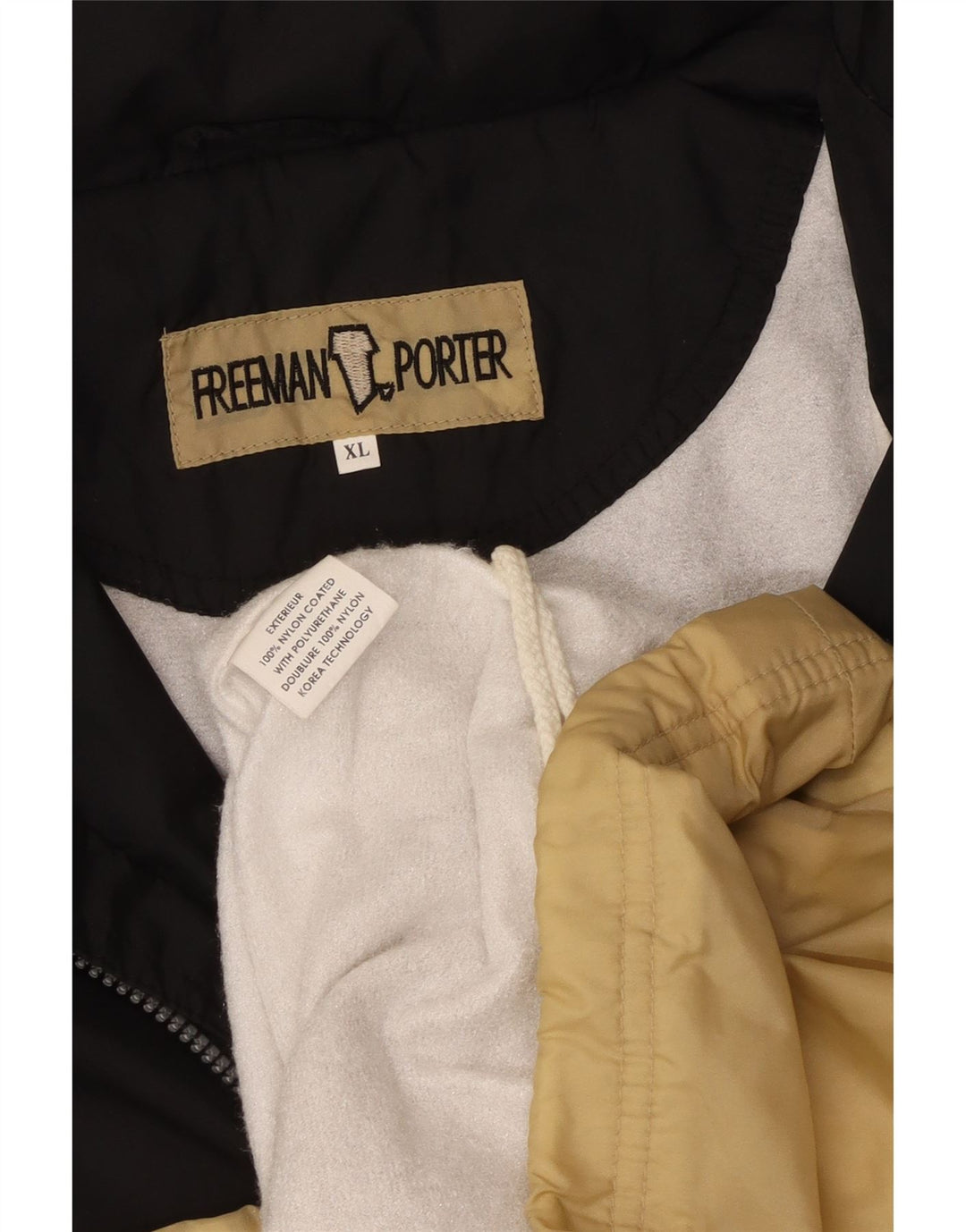 FREEMAN T. PORTER Ανδρική φόρμα γυμναστικής γραφική στο επάνω μέρος μπουφάν XL μπεζ χρώματος