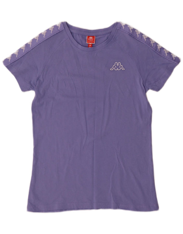 Kappa Γυναικείο T-Shirt Top UK 14 Large μωβ βαμβακερό