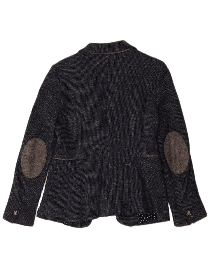 Zara Γυναικείο σακάκι 1 κουμπιού Blazer UK 12 Medium Navy Blue Flecked