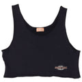 Vintage Γυναικείο Crop Γιλέκο UK 14 Medium Navy Blue Cotton