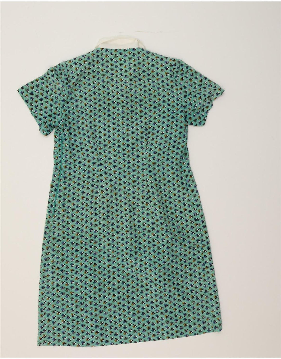 VINTAGE Womens Abstract Pattern A-Line Dress UK 14 Large Turquoise Vintage Vintage and Second-Hand Vintage from Messina Hembry 
