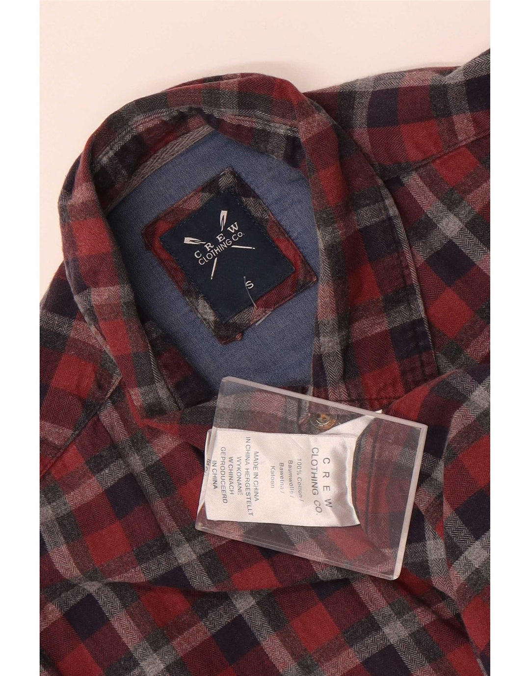 Ανδρικό φανελένιο πουκάμισο Crew Clothing Μικρό κόκκινο βαμβακερό