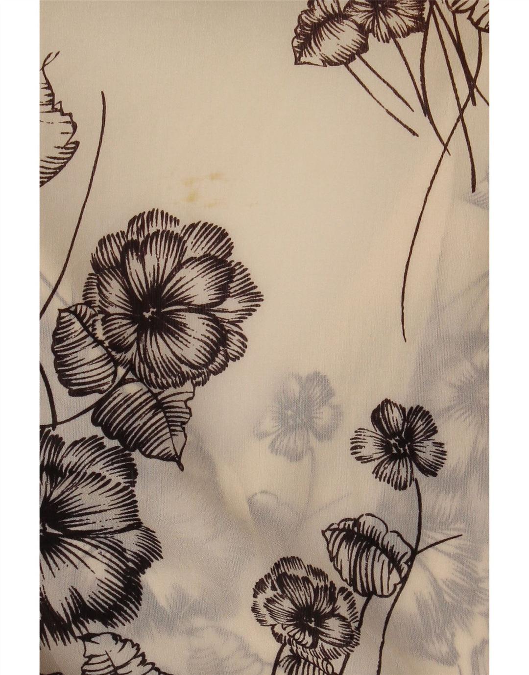 VINTAGE Γυναικεία See Through Μπλούζα UK 12 Medium Off White Floral