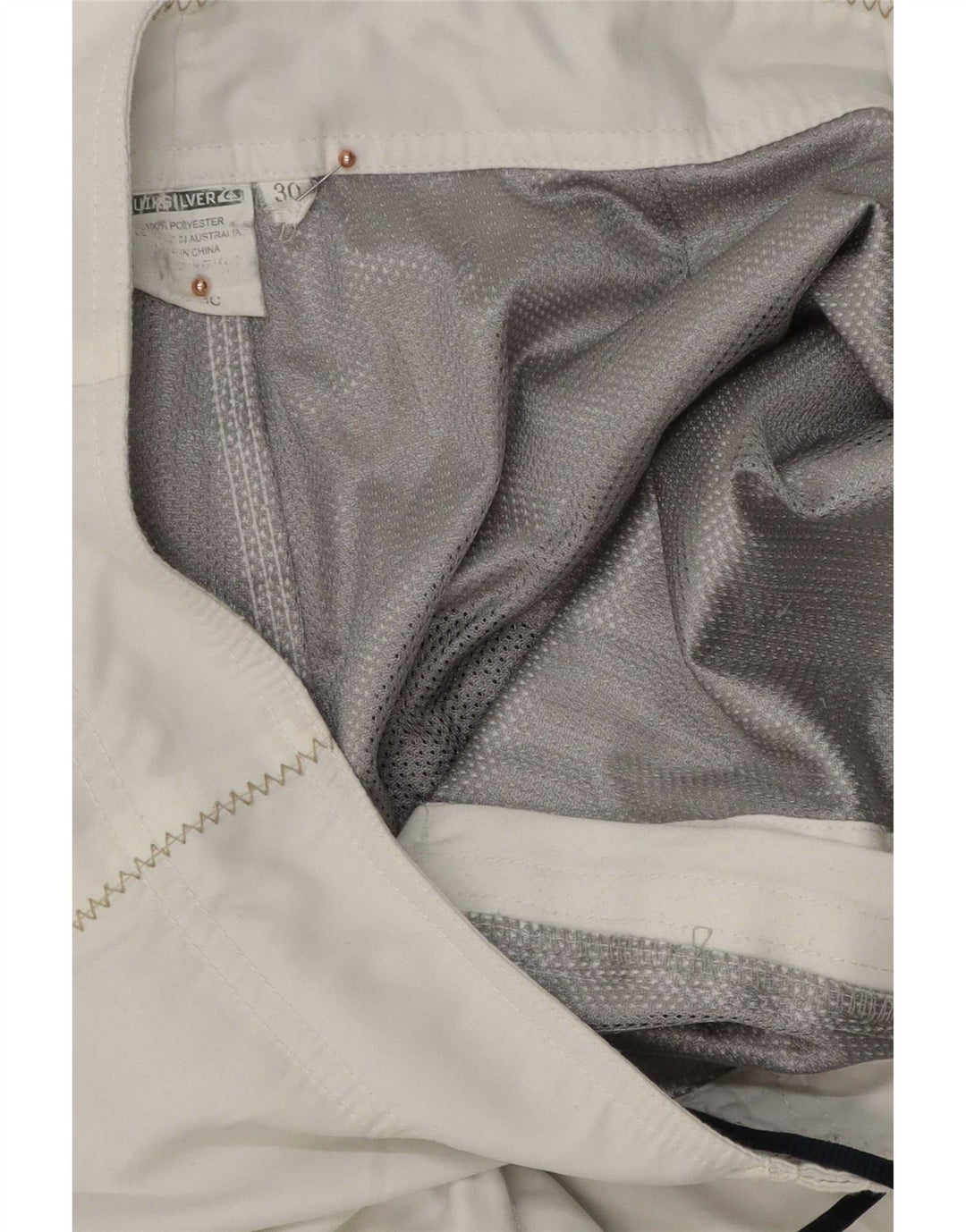Ανδρικό γραφικό σορτς κολύμβησης Quiksilver, μεσαίο λευκό πολυεστέρα
