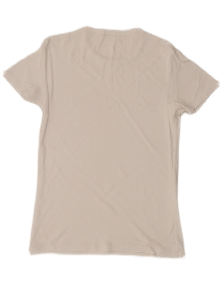 BENETTON Γυναικείο γραφικό T-Shirt Top UK 8 Small White