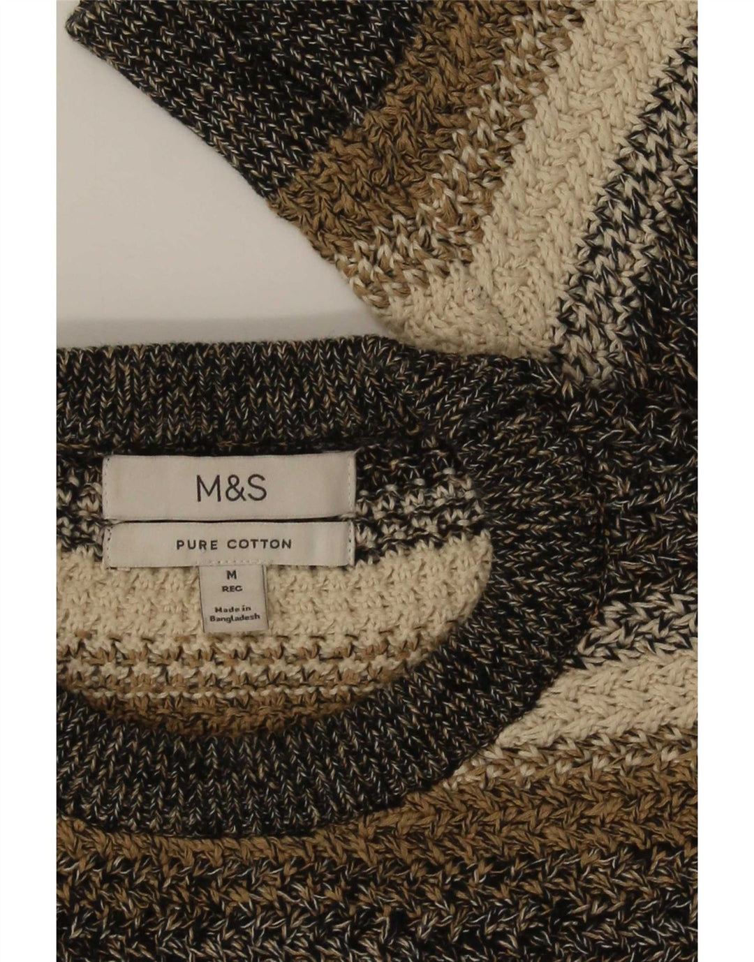Marks & Spencer Ανδρικό πουλόβερ με λαιμόκοψη μεσαίο πολύχρωμο ριγέ