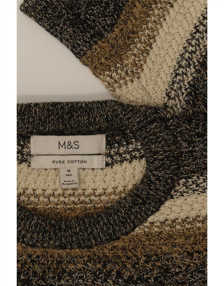 Marks & Spencer Ανδρικό πουλόβερ με λαιμόκοψη μεσαίο πολύχρωμο ριγέ