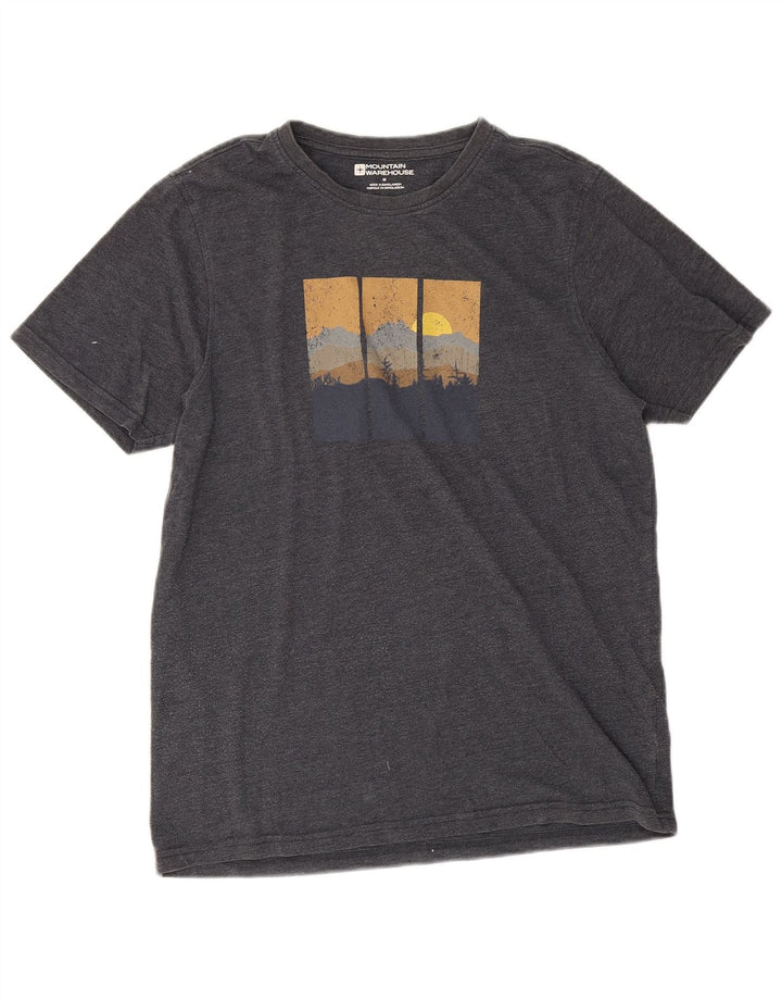 Ανδρικό γραφικό T-Shirt Mountain Warehouse Top Μεσαίο μαύρο βαμβακερό