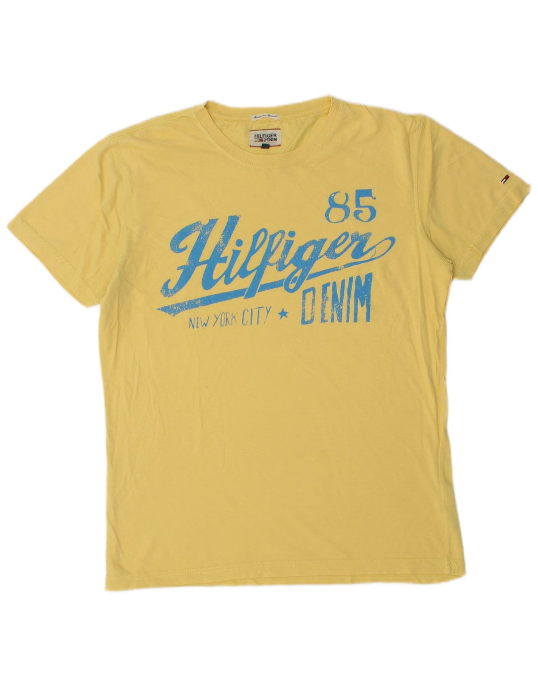 Ανδρικό γραφικό T-Shirt Tommy Hilfiger Top Μεσαίο κίτρινο βαμβακερό