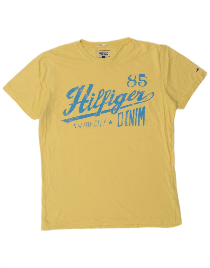 Ανδρικό γραφικό T-Shirt Tommy Hilfiger Top Μεσαίο κίτρινο βαμβακερό