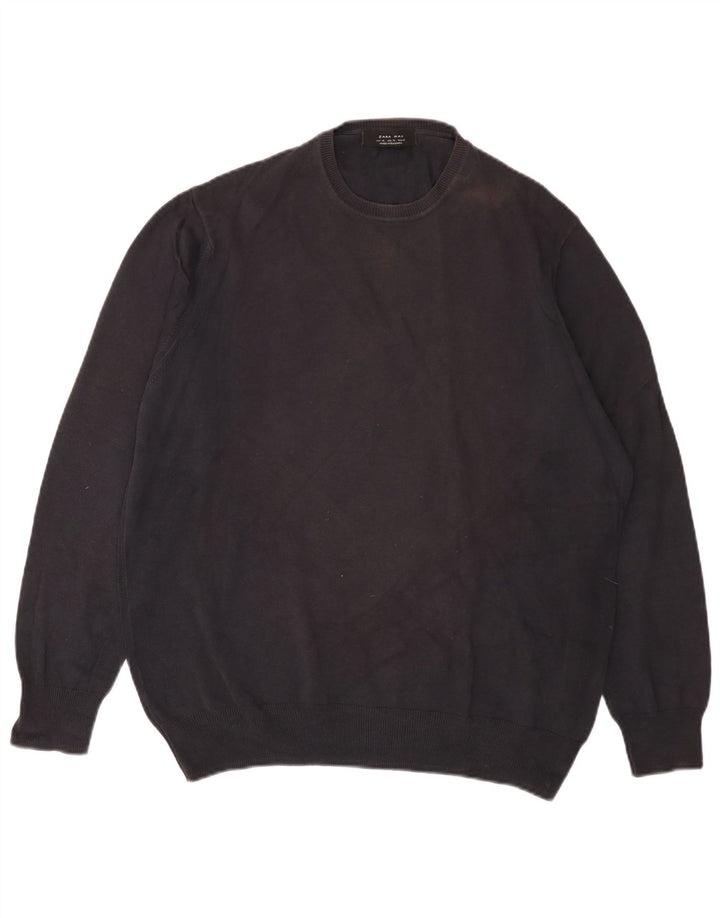 Ανδρικό πουλόβερ Zara Crew Neck Jumper XL Μαύρο