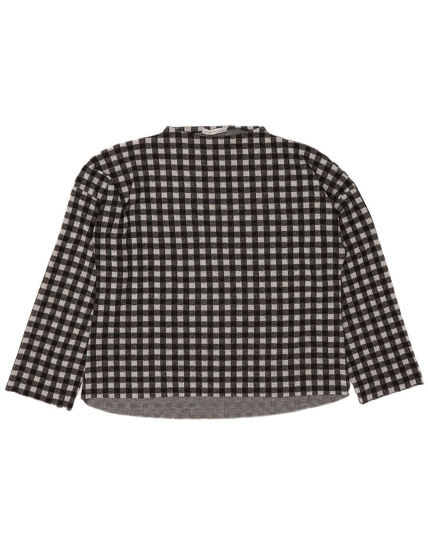 Zara Γυναικείο Trafaluc Oversized Top μακρυμάνικο UK 10 Small Black Gingham