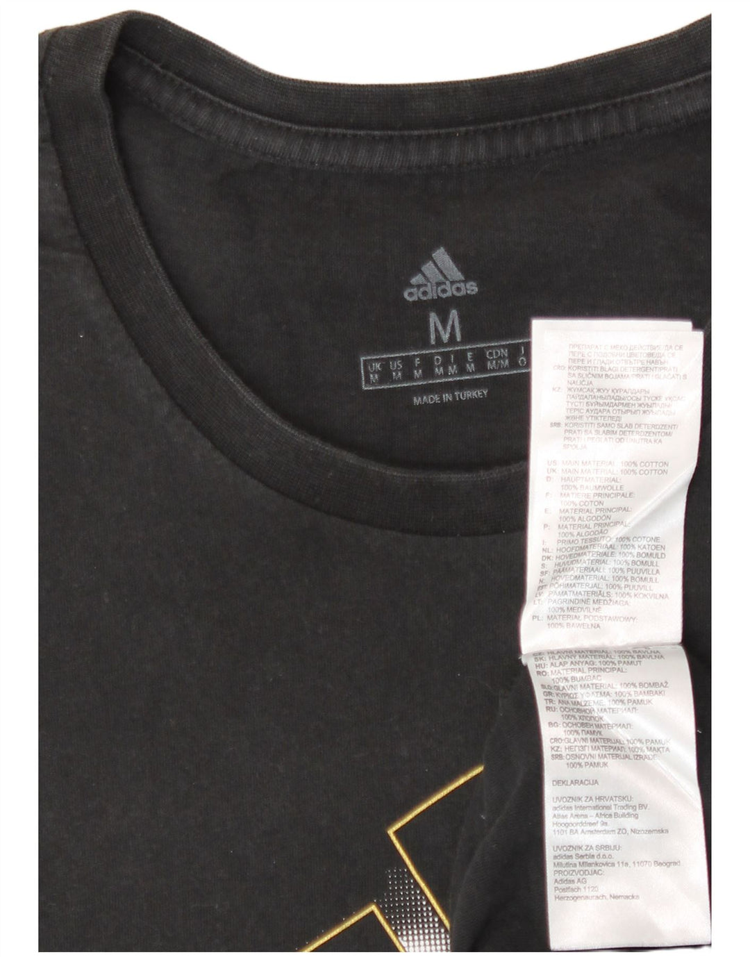 Ανδρικό γραφικό T-Shirt Adidas Top Μεσαίο μαύρο βαμβακερό