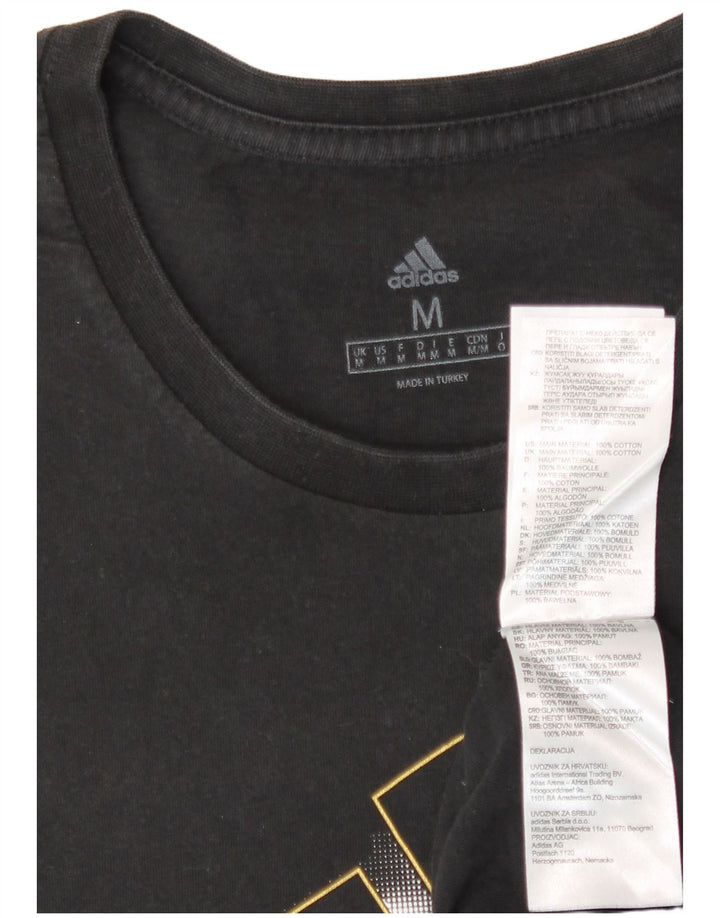 Ανδρικό γραφικό T-Shirt Adidas Top Μεσαίο μαύρο βαμβακερό