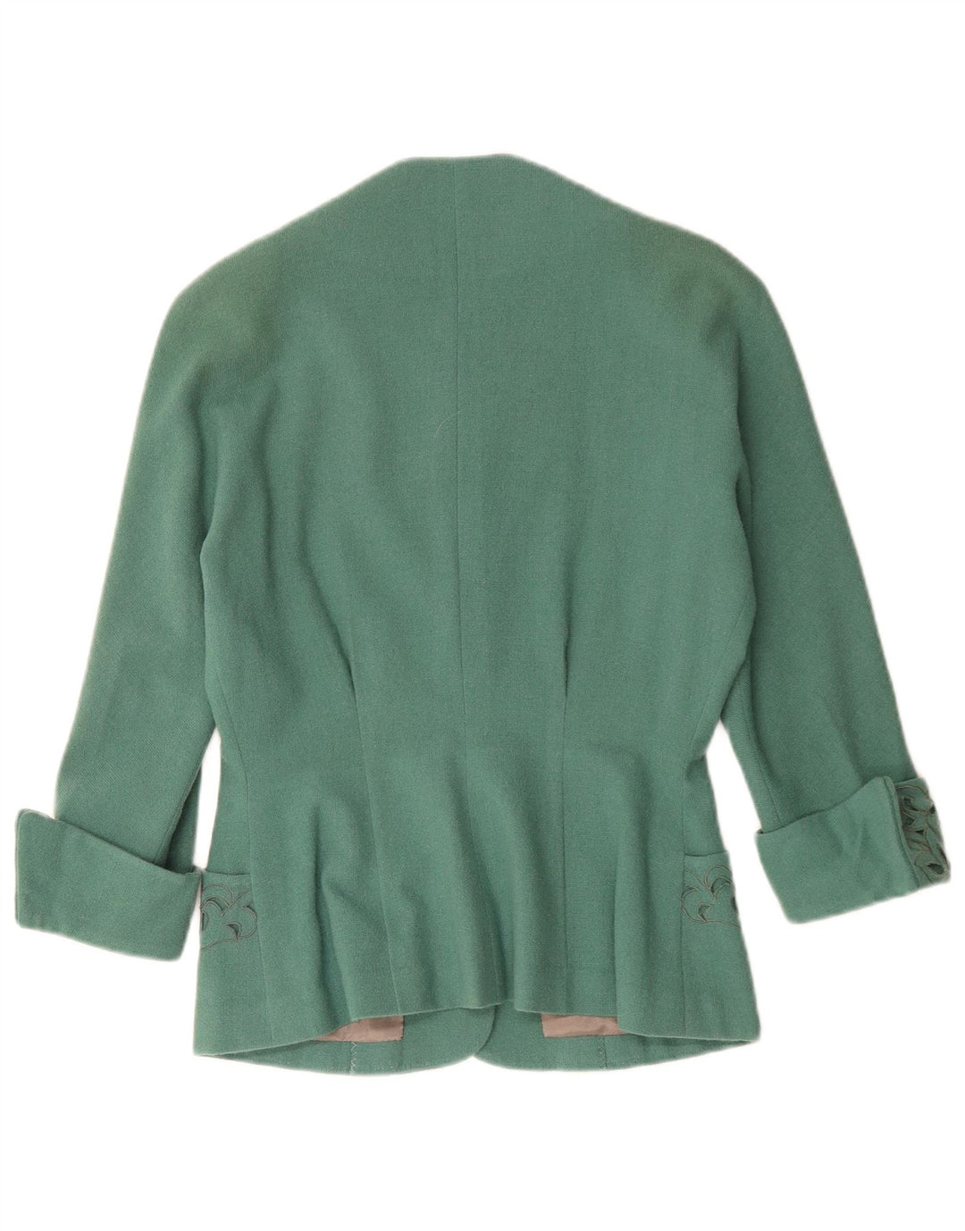 Vintage γυναικείο τζάκετ με 3 κουμπιά Blazer UK 12 Medium Green Paisley