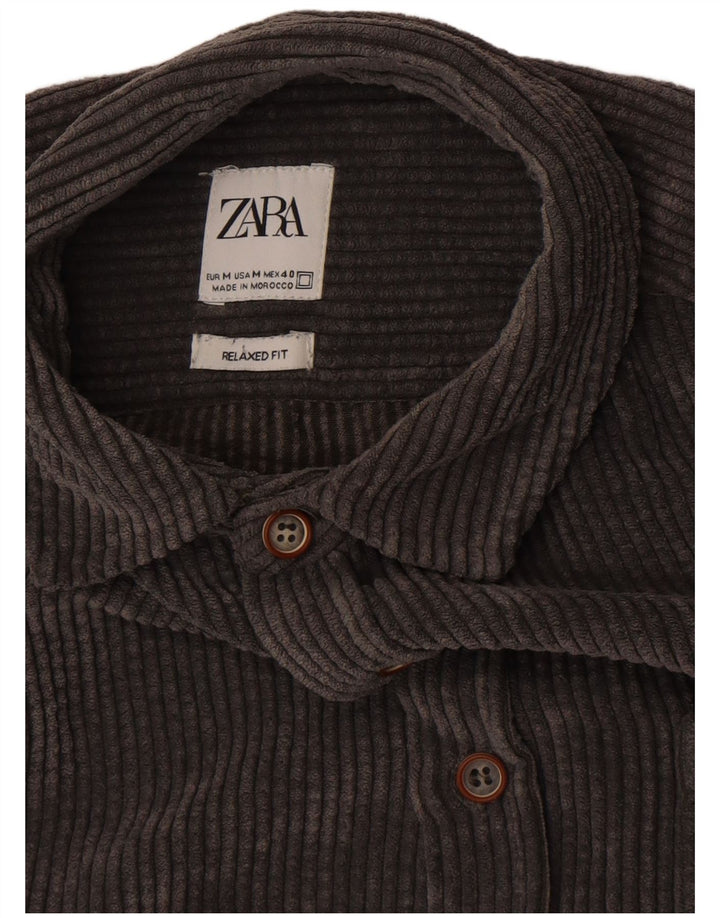 Ανδρικό κοτλέ πουκάμισο ZARA Relaxed Fit Medium Grey