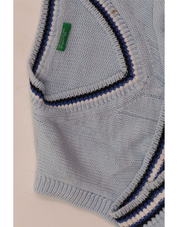 Benetton Boys Vest Tank Top 7-8 Years Blue ριγέ