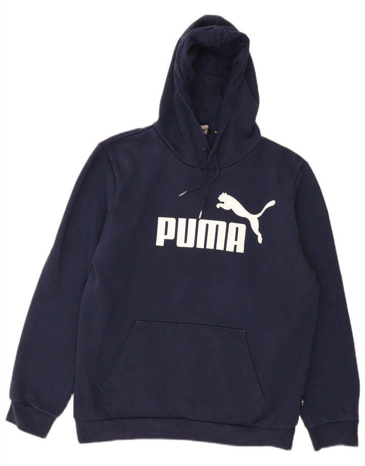 Ανδρικό γραφικό φούτερ με κουκούλα Puma, μεσαίο μπλε βαμβακερό