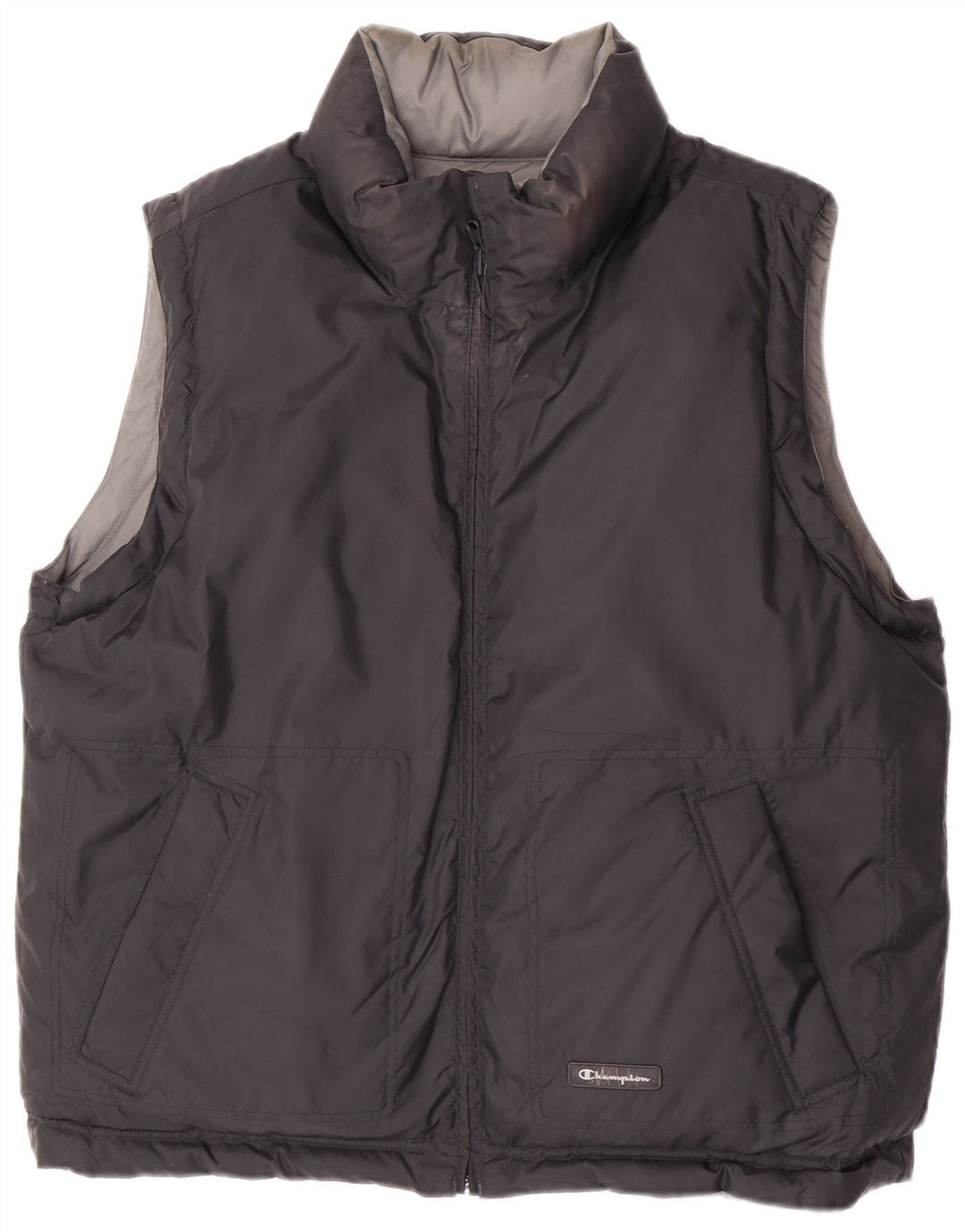 Champion Mens Reversible Padded Gilet UK 40 Large Black Polyamide