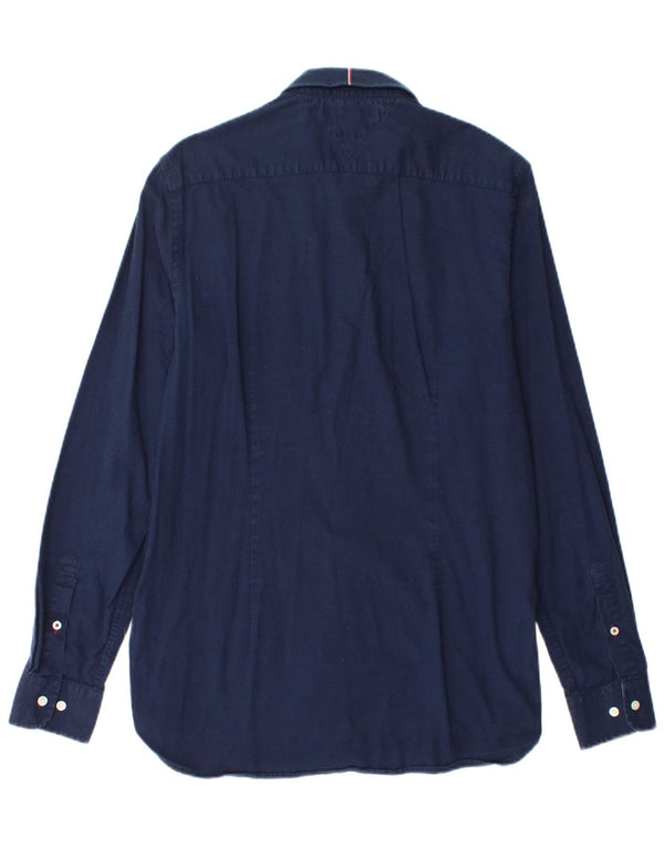 Tommy Hilfiger Ανδρικό πουκάμισο Easy Care Slim Fit Large Navy Blue βαμβακερό