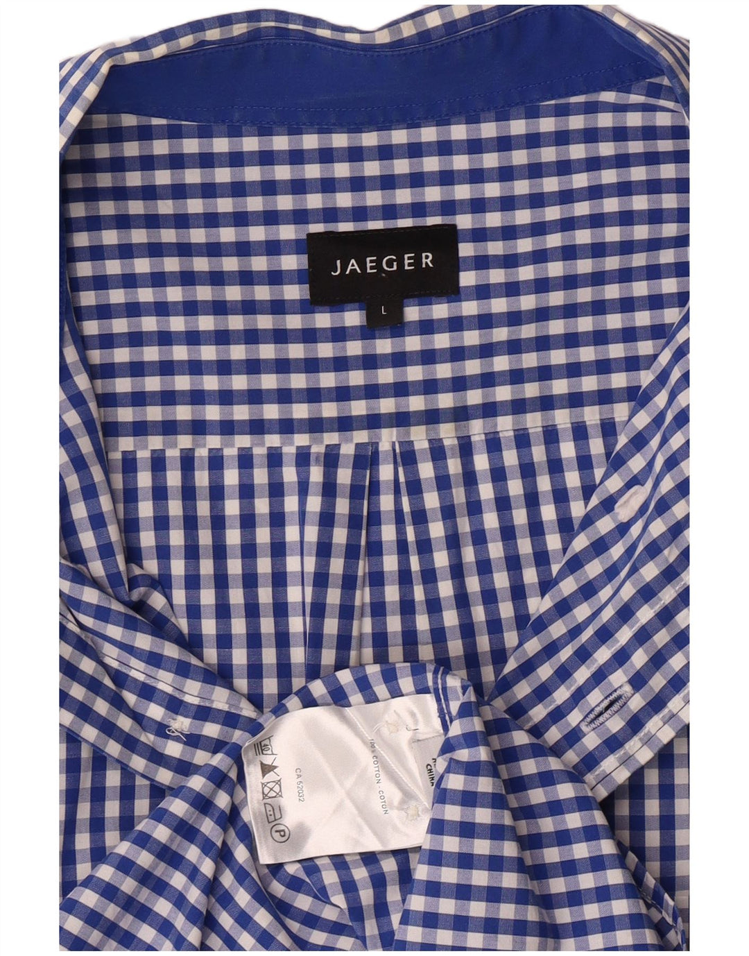 Ανδρικό πουκάμισο Jaeger μεγάλο μπλε βαμβακερό Gingham