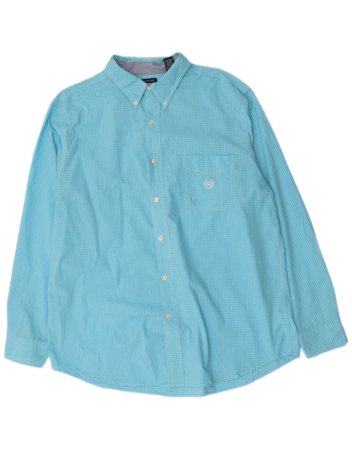 Chaps Ανδρικό πουκάμισο Easy Care XL Blue Check Cotton