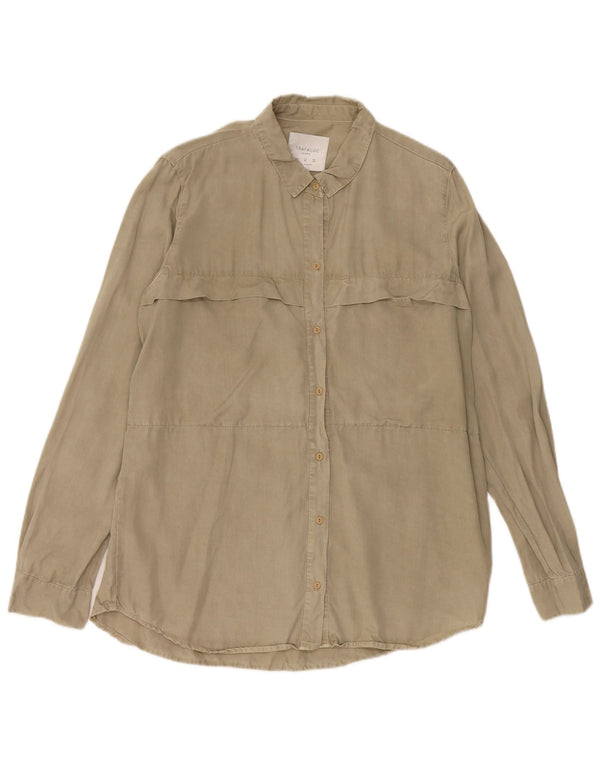 Zara Γυναικείο πουκάμισο Trafaluc UK 14 Medium Khaki Lyocell