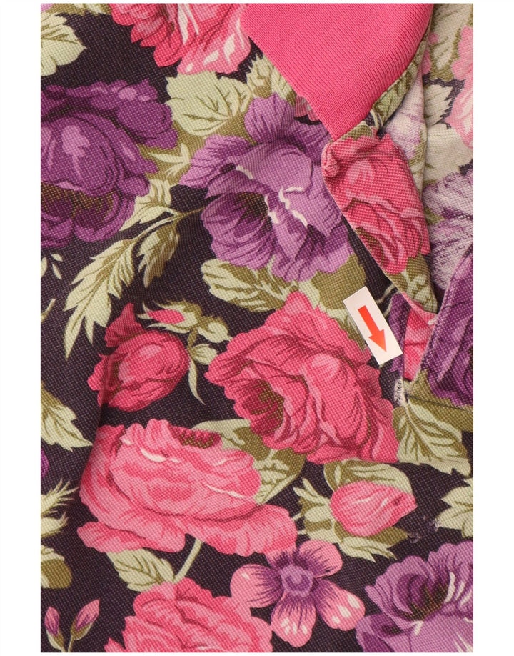 CHAMBERS Γυναικείο Πόλο Μπλουζάκι UK 16 Μεγάλο Μωβ Floral