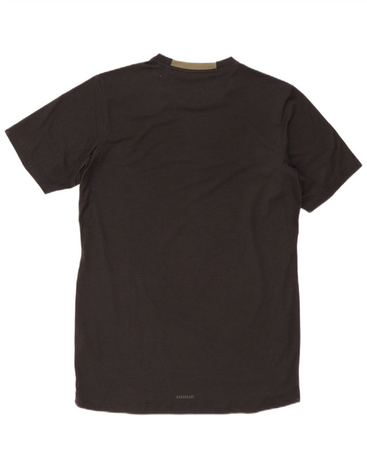 Ανδρικό T-Shirt Aeroready Slim Fit ADIDAS Top Μεσαίο μαύρο πολυεστέρα