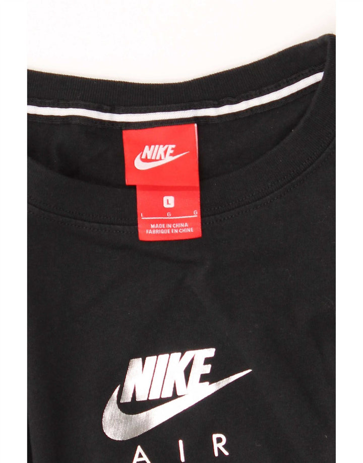 Ανδρικό γραφικό μπλουζάκι Nike, μακρυμάνικο μεγάλο μαύρο