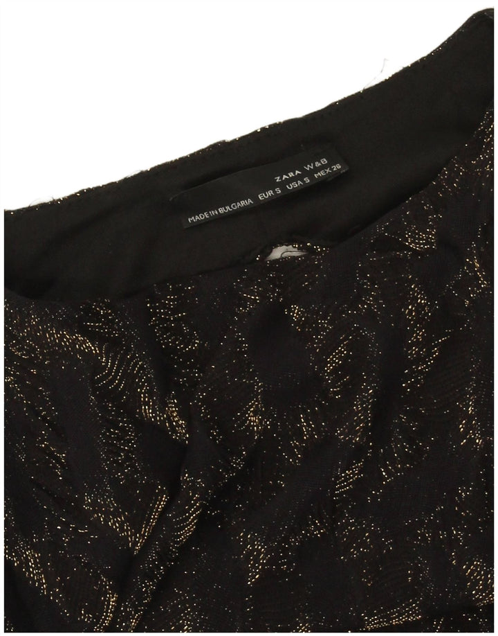 Γυναικείο μακρυμάνικο φόρεμα Zara UK 8 Small Black Flecked Polyester