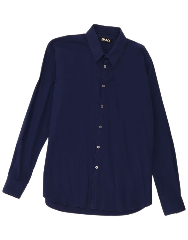 Ανδρικό πουκάμισο Dkny Νούμερο 16 Large Navy Blue από βαμβάκι