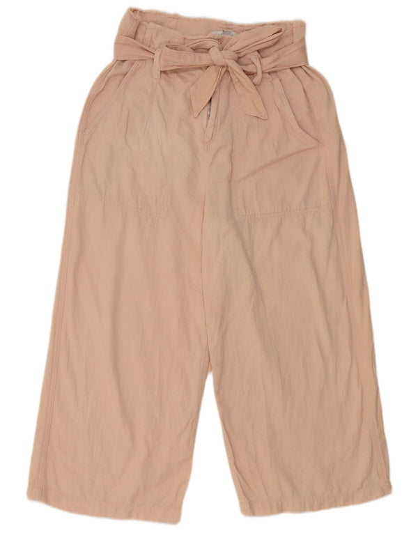 Topshop γυναικείο ψηλόμεσο παντελόνι Capri UK 12 Medium W30 L21 Ροζ βαμβακερό