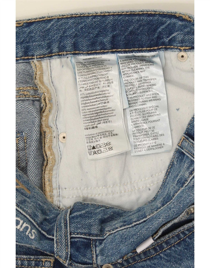 Γυναικείο τζιν σορτς Calvin Klein Distressed W29 Βαμβακερό μεσαίο μπλε