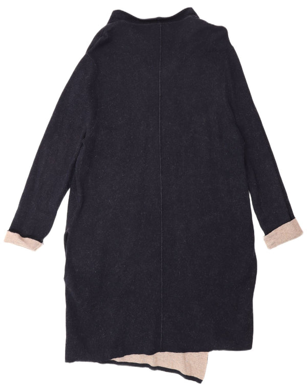 Monsoon Γυναικείο Longline ανοιχτό πουλόβερ ζακέτα UK 16 Large Navy Blue από βαμβάκι