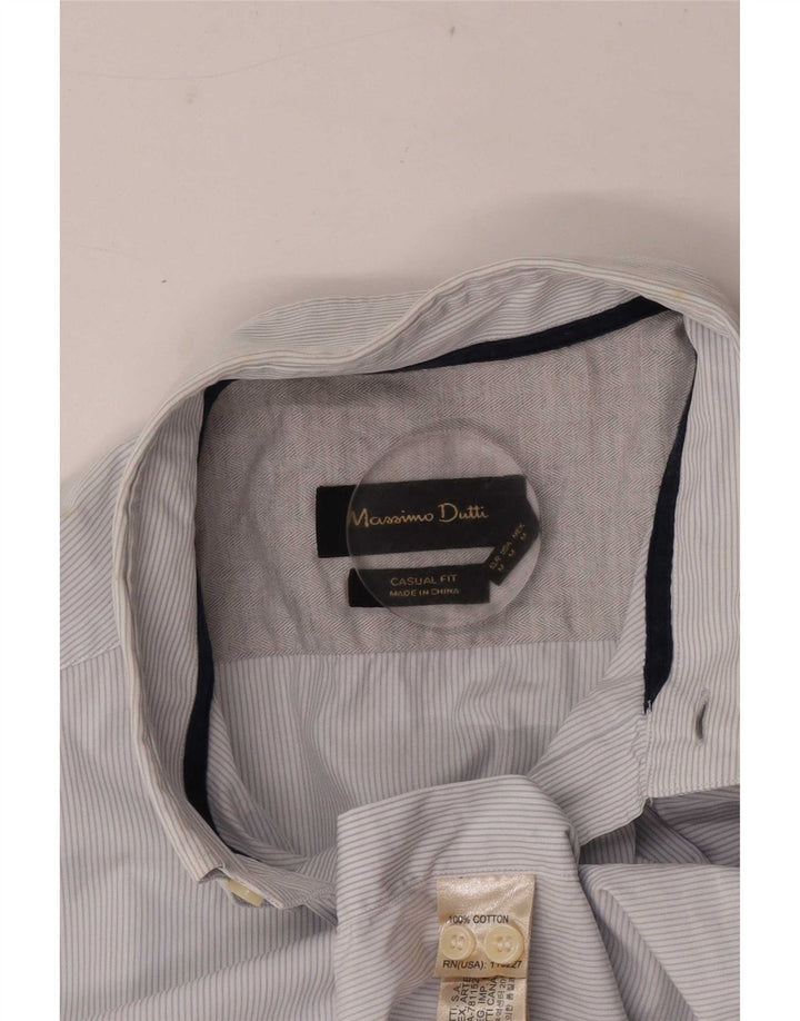 Ανδρικό πουκάμισο Massimo Dutti Casual Fit Βαμβακερό μεσαίο μπλε με ρίγες
