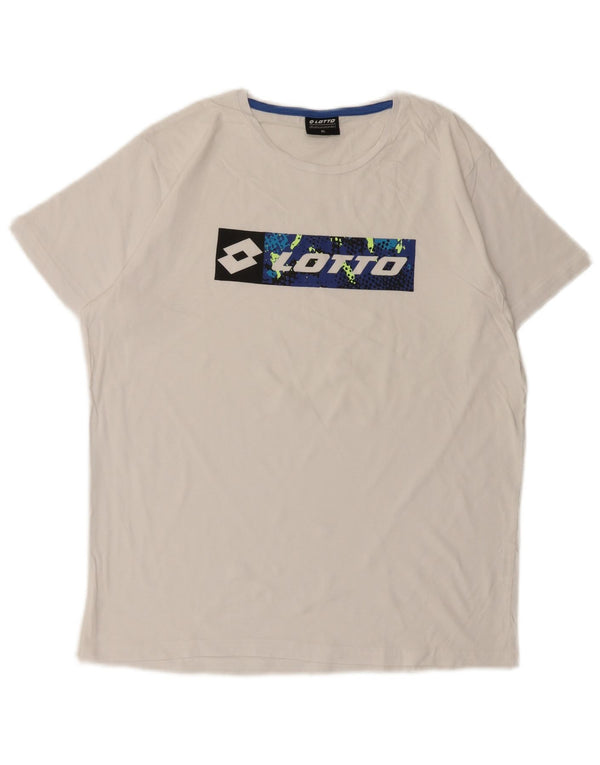 Γυναικείο γραφικό μπλουζάκι Lotto Top UK 18 XL Λευκό βαμβακερό