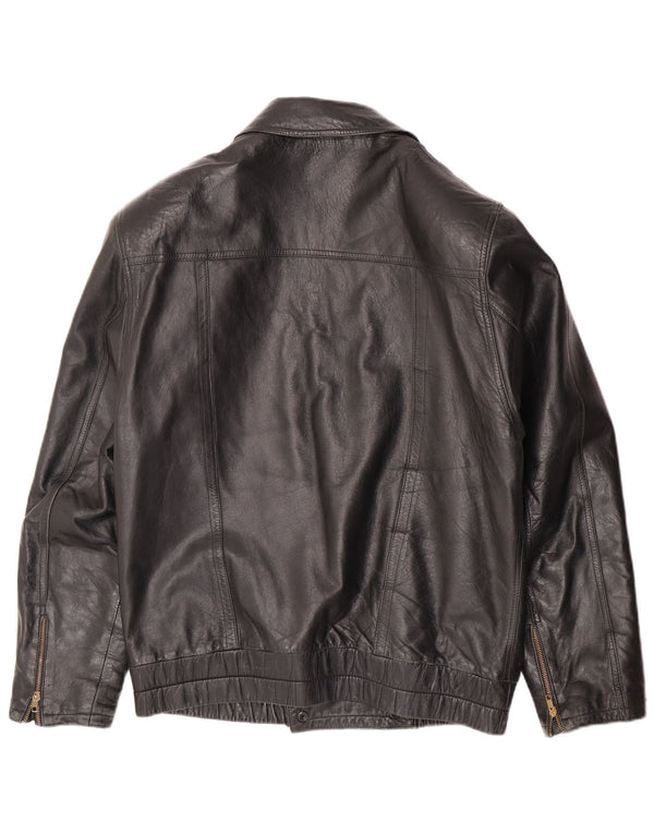 Vintage Ανδρικό Δερμάτινο Μπουφάν UK 36 Small Black Leather