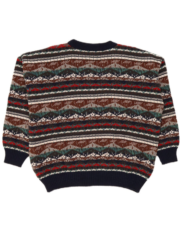 Vintage ανδρικό πουλόβερ με λαιμόκοψη XL πολύχρωμο Fair Isle