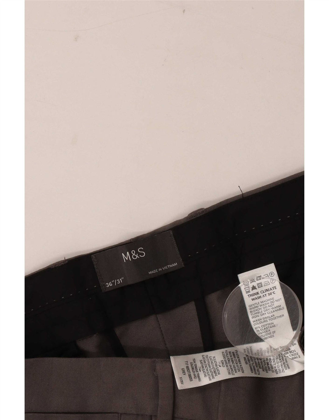 Marks & Spencer Ανδρικό Slim Suit Παντελόνι W36 L31 Γκρι βαμβακερό