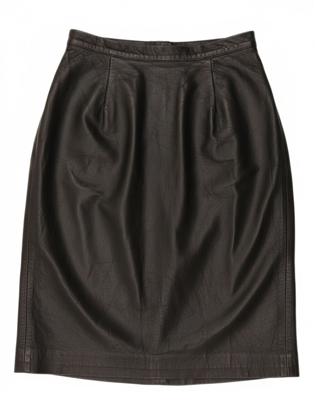Vintage Γυναικεία Ψηλόμεση Δερμάτινη Φούστα IT 42 Medium W28 Μαύρη