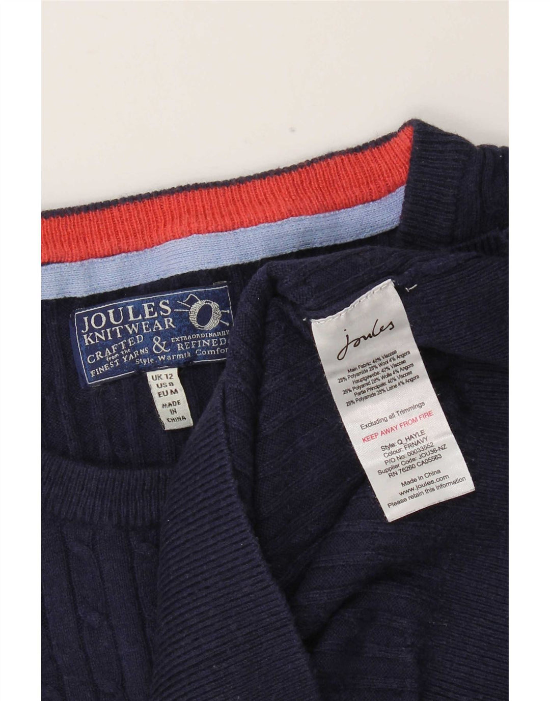 Γυναικείο Joules Boat Neck Jumper UK 12 Medium Navy Blue Polyamide