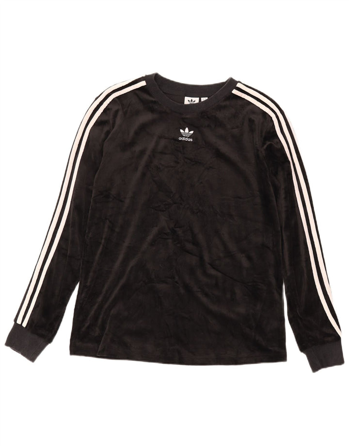 Adidas Γυναικείο τοπ μακρυμάνικο UK 12 μεσαίο μαύρο πολυεστέρας