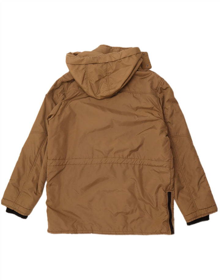 ASTROLABIO Ανδρικό μπουφάν με κουκούλα με κουκούλα με επένδυση UK 42 XL καφέ νάιλον