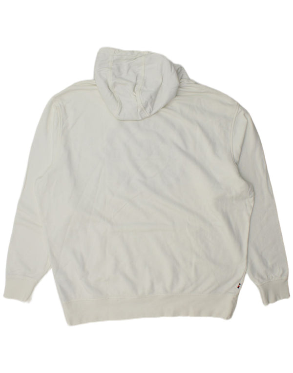 Tommy Hilfiger Ανδρικό Ψηλό Γραφικό Χαλαρό Φούτερ 2XL Λευκό βαμβακερό