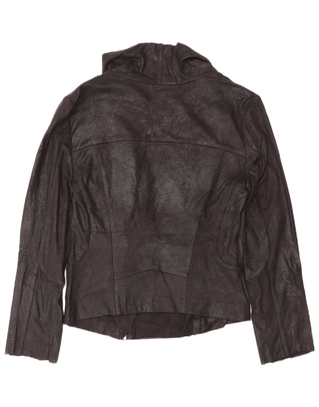 Calvin Klein Γυναικείο Faux Leather Bomber Jacket UK 10 Small Black Biker