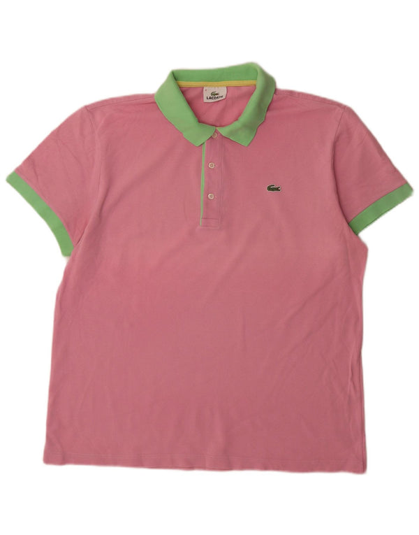 Ανδρικό μπλουζάκι ράγκμπι πόλο Lacoste 6 XL ροζ χρώματος βαμβακερό