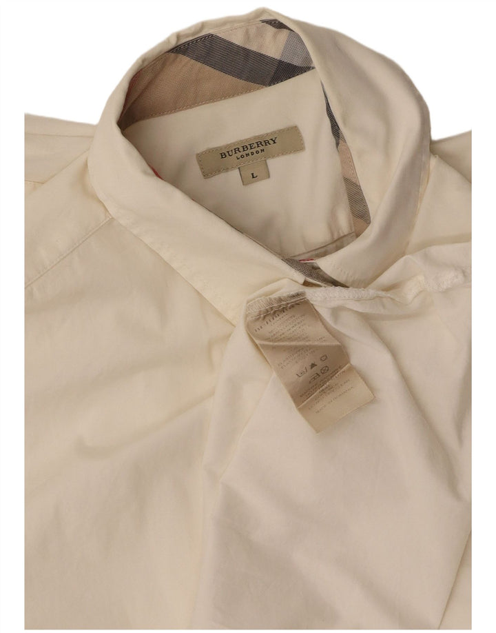 Γυναικείο πουκάμισο BURBERRY UK 16 Large Off White Βαμβακερό