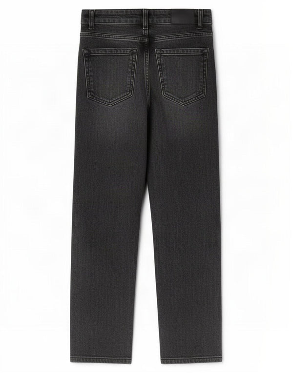 Zara Γυναικείο Crop Straight Jeans EU 34 XS W24 L25 Γκρι βαμβακερό